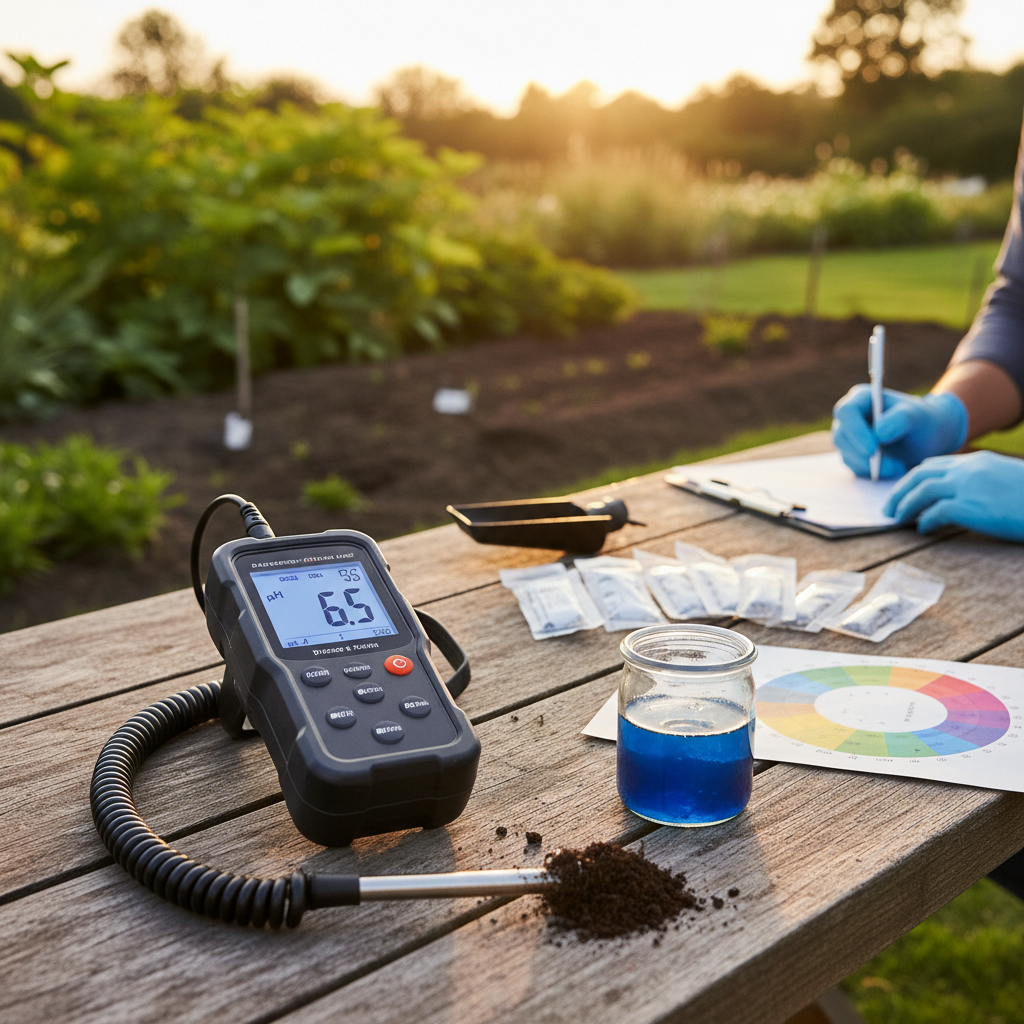 Professional soil pH test kit with digital meter