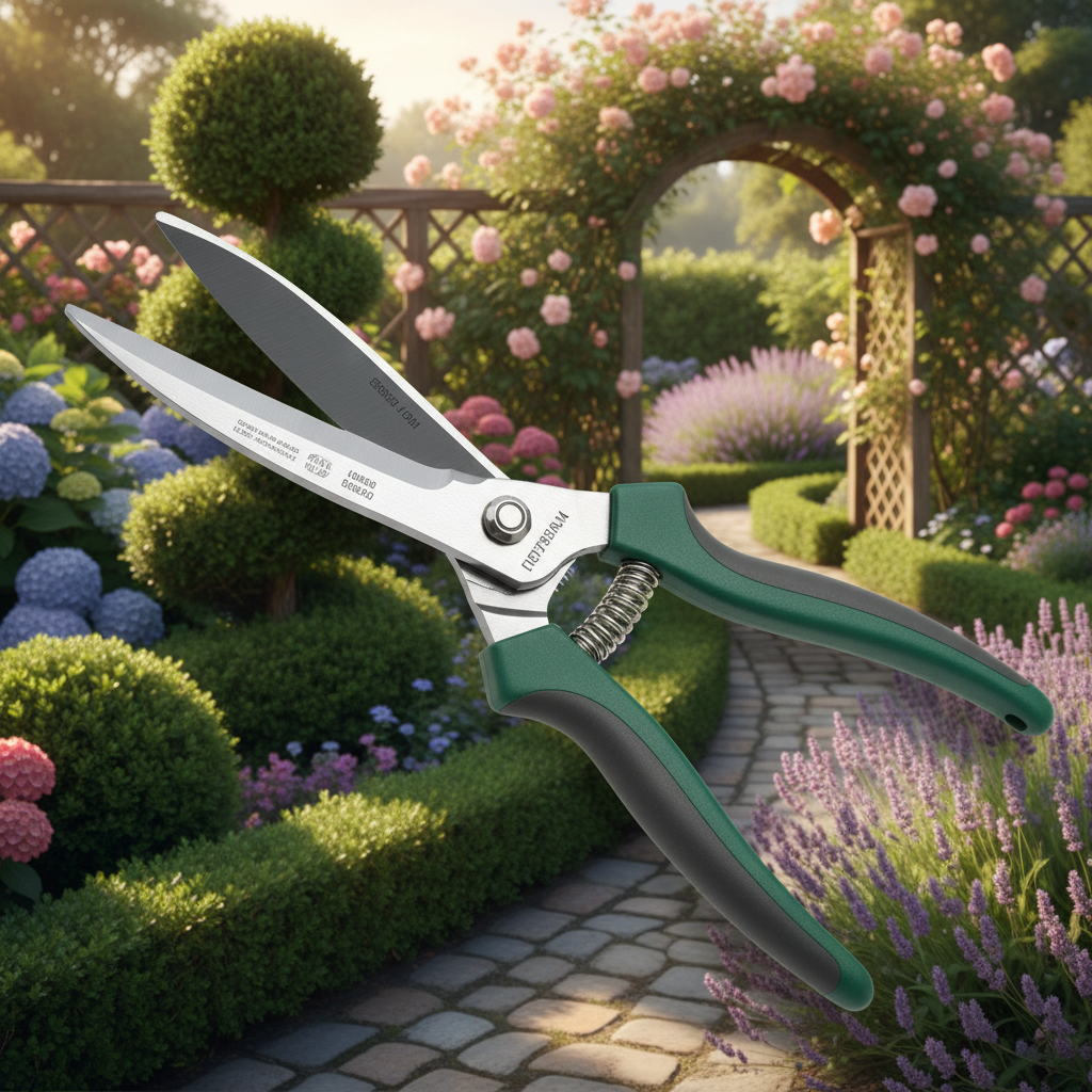 Professional bypass shrub shears ergonomic handles