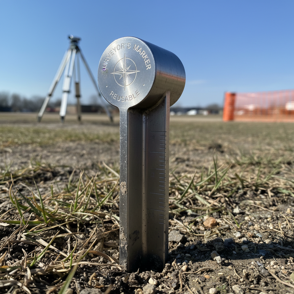 Professional surveyor marker pin