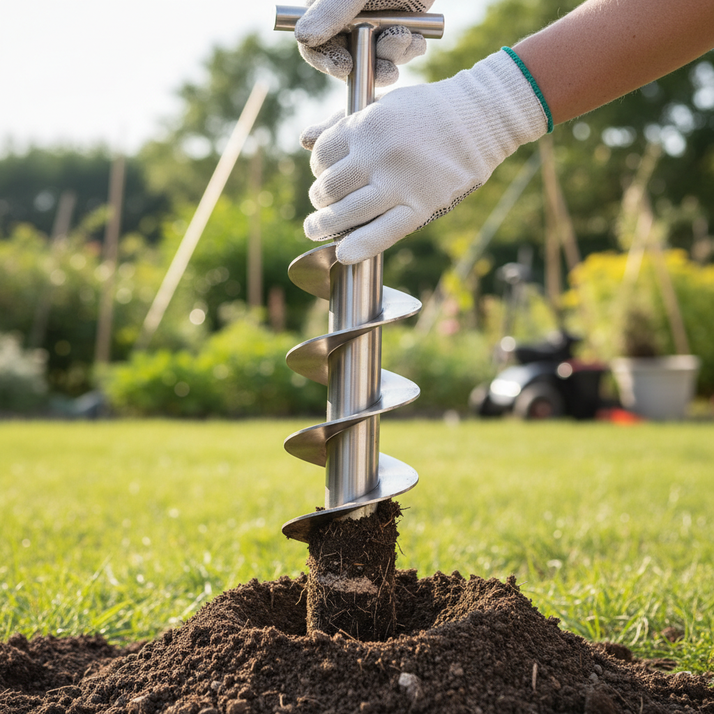 Handheld stainless steel soil sampler auger