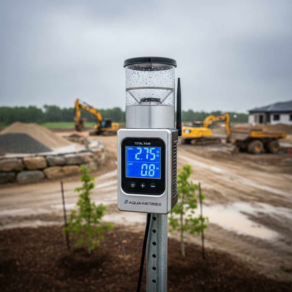 Digital outdoor rain gauge