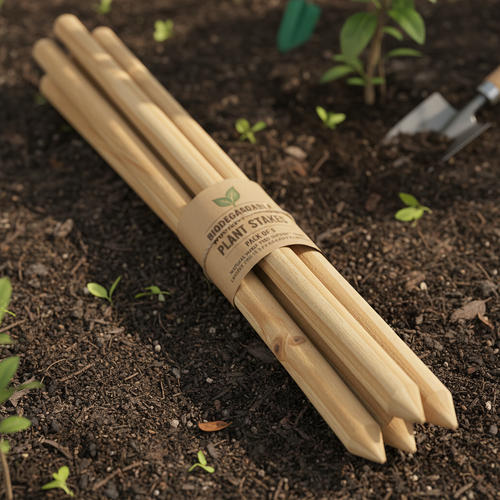 Biodegradable wooden plant stakes pack of 5