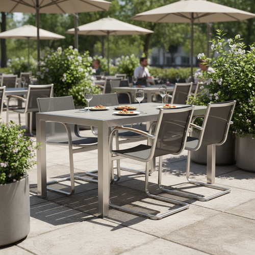Modern commercial aluminum outdoor dining furniture set